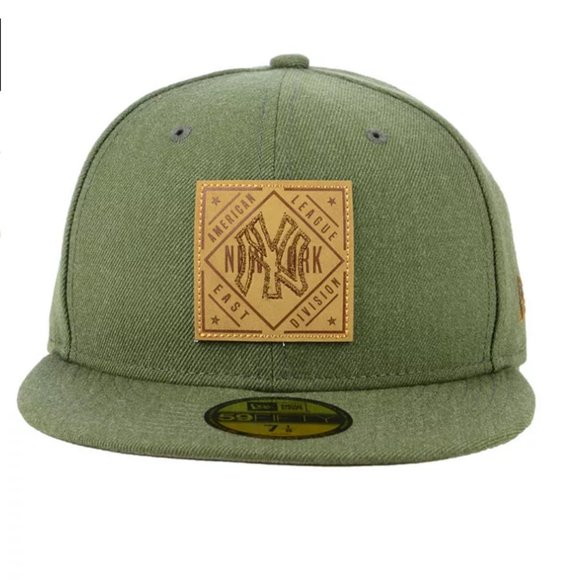 New York Yankees Leather Patch 59FIFTY-FITTED Cap - Picture 1 of 9